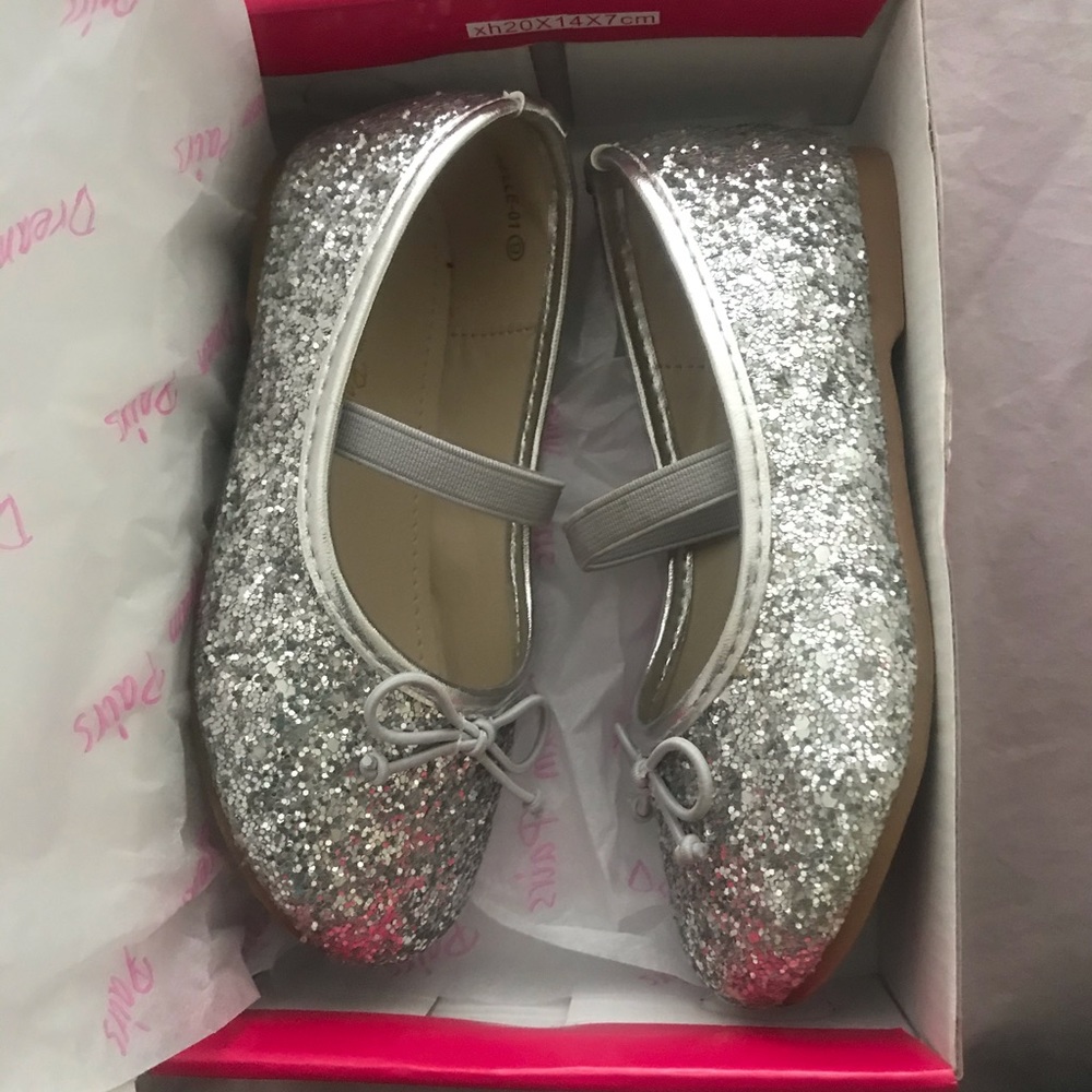 Children’s Silver Sequined Maryjane Shoes